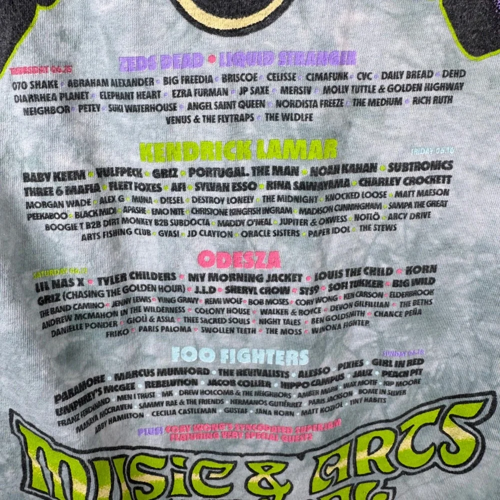 Bonnaroo 2023 Festival T-Shirt Mens Large Green Tie Dye Kendrick Lamar Gildan - Picture 4 of 8